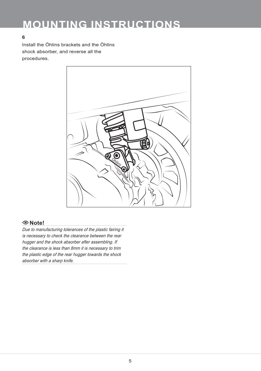 โช๊คหลังแต่ง Ohlins PI812 For Vespa Sprint 150 ABS ปี 2017-2024