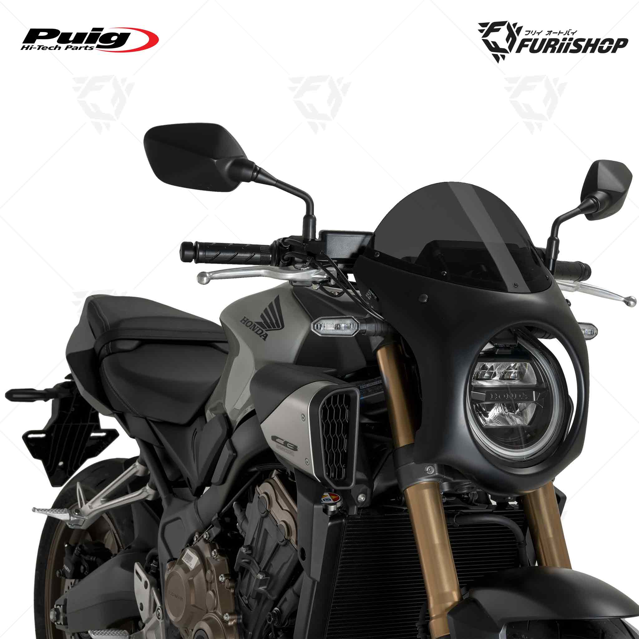 ชิลด์ Retro Black Puig - Windscreen Retro Black (CB650R) for Honda CB650R 2019+