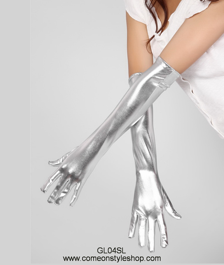 ถุงมือออกงาน แบบยาว 17 นิ้ว ผ้าซาติ long glove satin