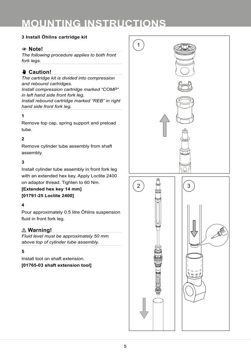 สปริงโช้คหน้า Ohlins FKR103 For Yamaha YZF R1M 2015-2019