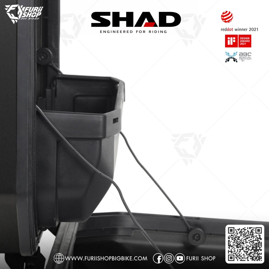 กล่องข้าง SHAD TR36R (ขวา) Black ขนาด 36 ลิตร (ไม่สามารถเก็บหมวกกันน็อคได้) มีตาข่าย และ ชุดกุญแจกล่อง 3 ใบ