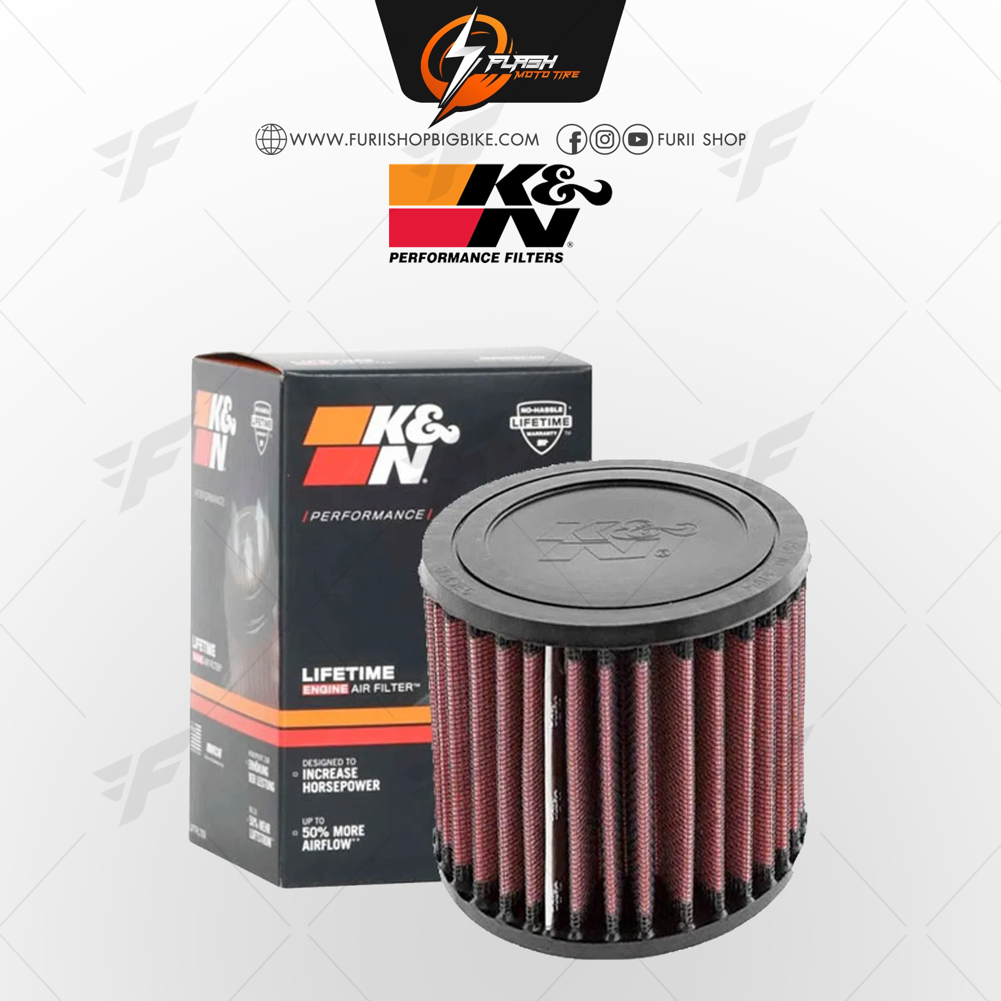 กรองอากาศ K&N สำหรับ ROYAL ENFIELD สำเนา