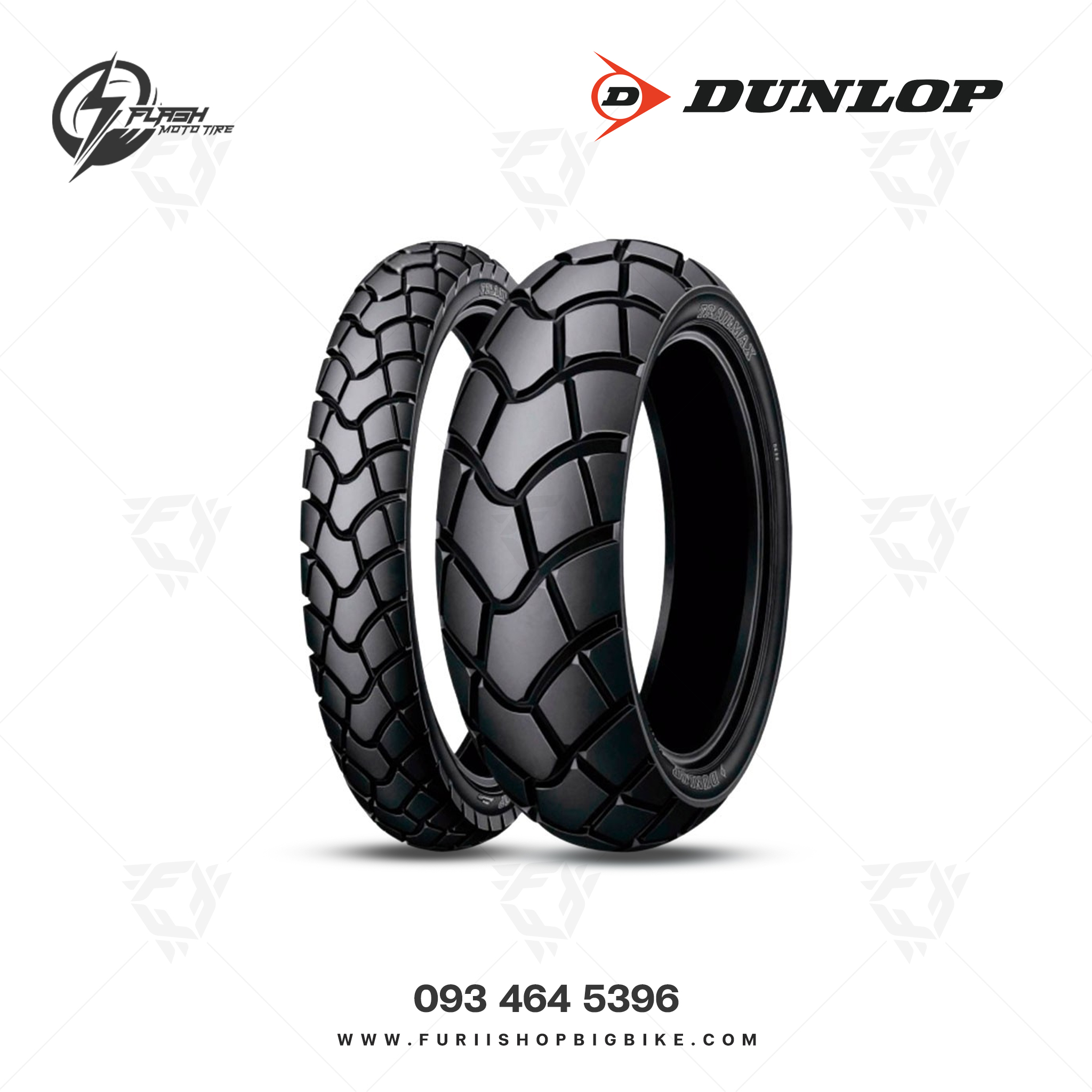 ยางมอเตอร์ไซค์บิ๊กไบค์ DUNLOP Touring Adventure D604 : 4.60-18 63P WT Flash Moto Tire