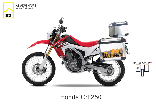 กล่องข้าง ปี๊บบน พร้อมแร็คและเพลท K2 PRO 40L FOR HONDA CRF250 L