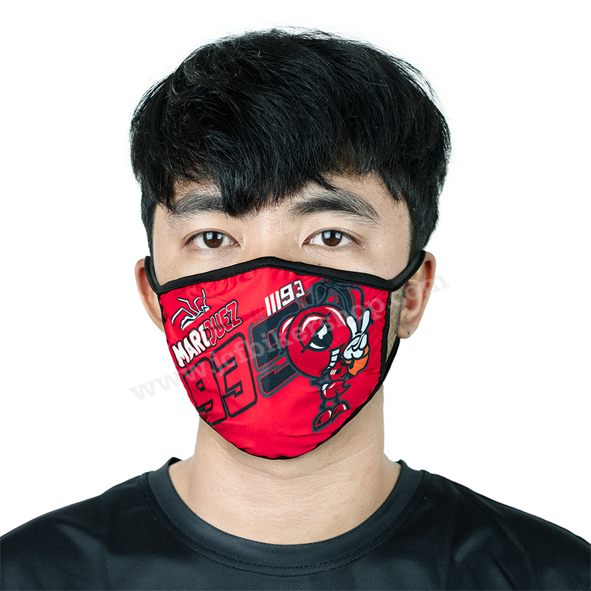 moto gp93 ผ้าปิดจมูกกันมลภาวะ ผ้านาโนแห้งไวที่เปลี่ยนแผ่นกรอง ลวดลายคมชัด