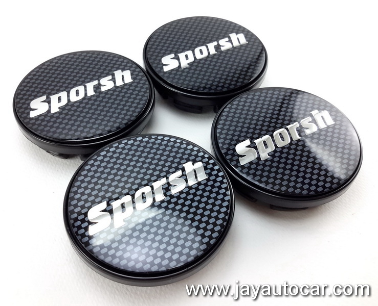 ฝาล้อรถยนต์ สำหรับ ล้อแม็กซ์ สติ๊กเกอร์เรซิ่น Sporsh สีดำ ขนาด 58 มิล 1ชุด 4ชิ้น สวยมาก