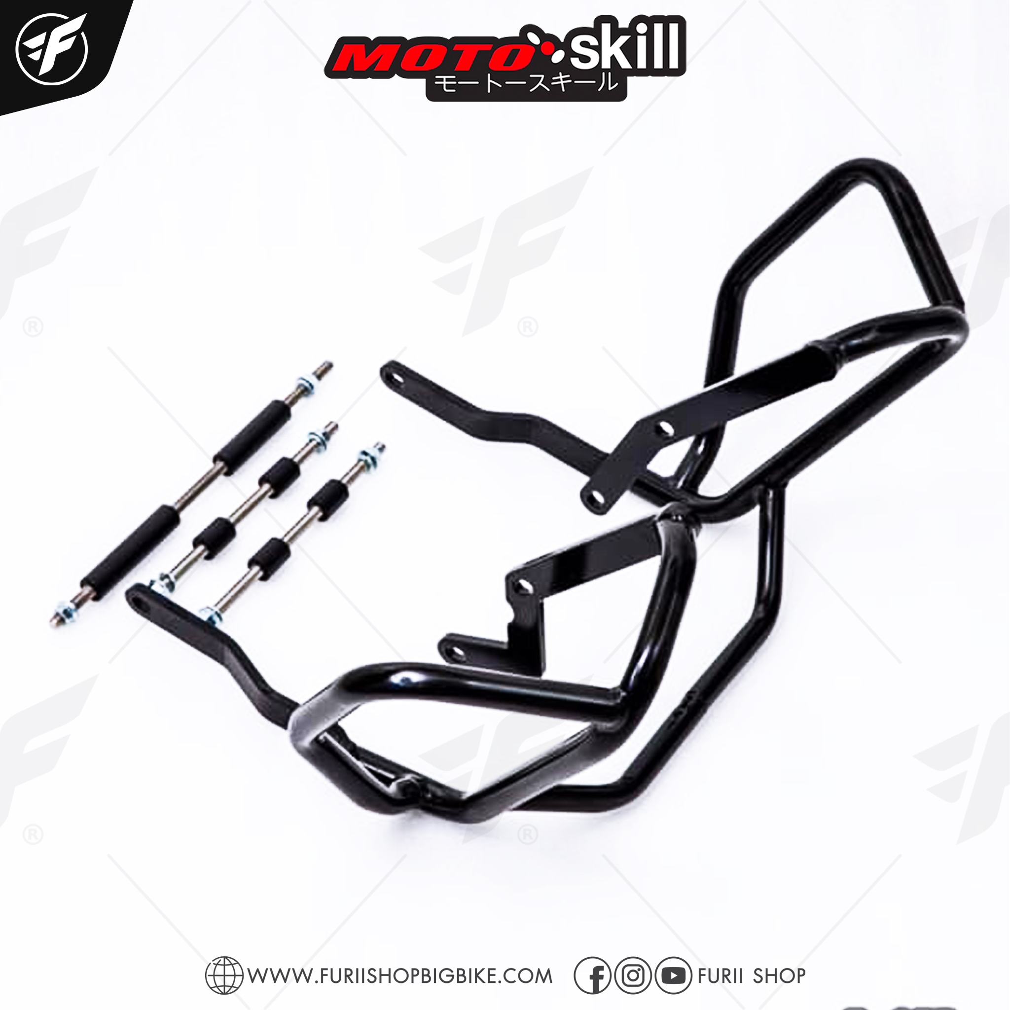 แคชบาร์ Motoskill Crash Bar สีดำ / สีแดง สำหรับ HONDA CRF 300 Rally