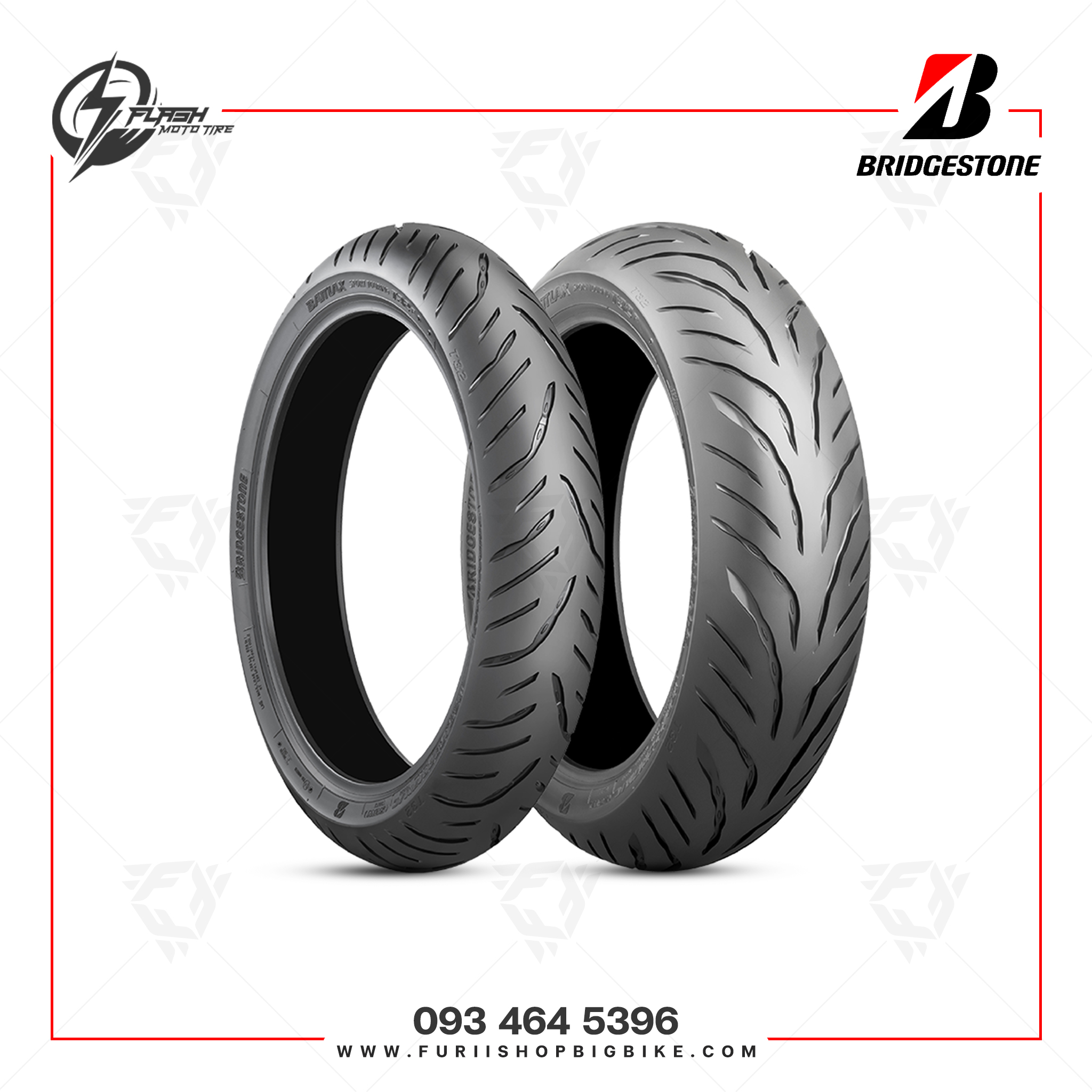 ยางมอเตอร์ไซค์ Bridgestone Battlax T32 : F 120/70ZR17 + R 180/55ZR17