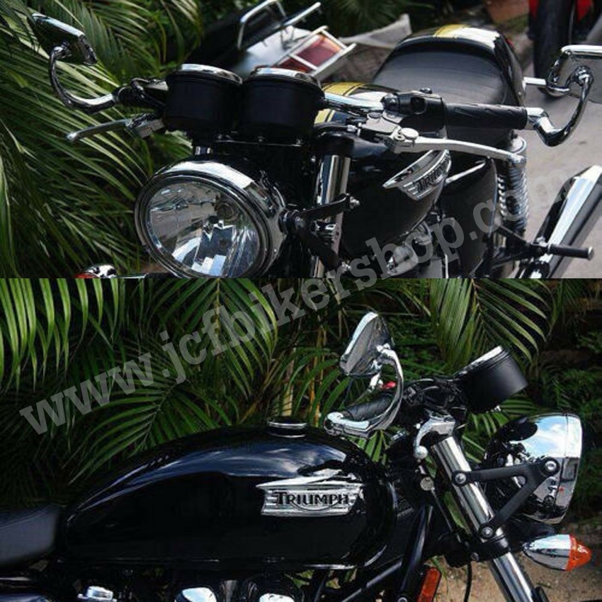 สติ๊กเกอร์โลโก้ตัวหนังสือ TRIUMPH พลาสติก Chrome.