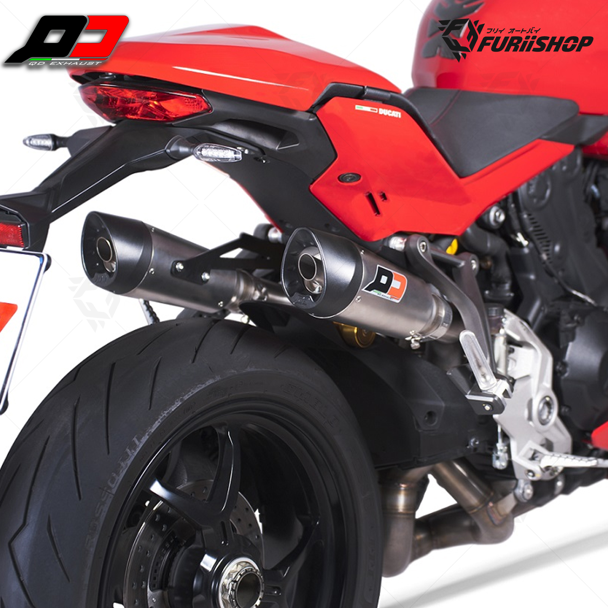 ท่อ QD Exhaust - Twin 2-1-2 Titanium-Magesium : for DUCATI SuperSport 939 2017-2019
