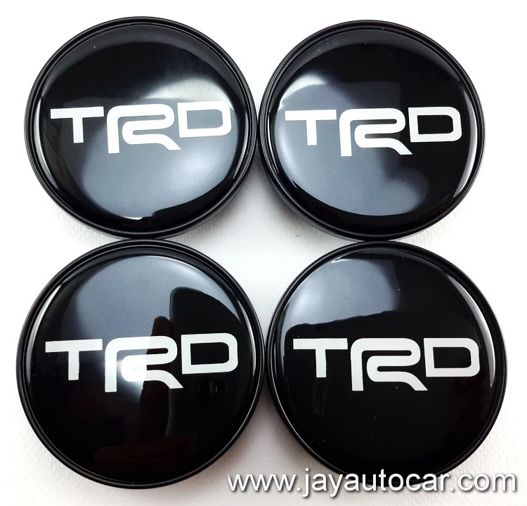 ฝาล้อรถยนต์ สำหรับ ล้อแม็ก สติ๊กเกอร์ TRD ดำ ขนาด 58 มิล 1ชุด 4ชิ้น 58mm.