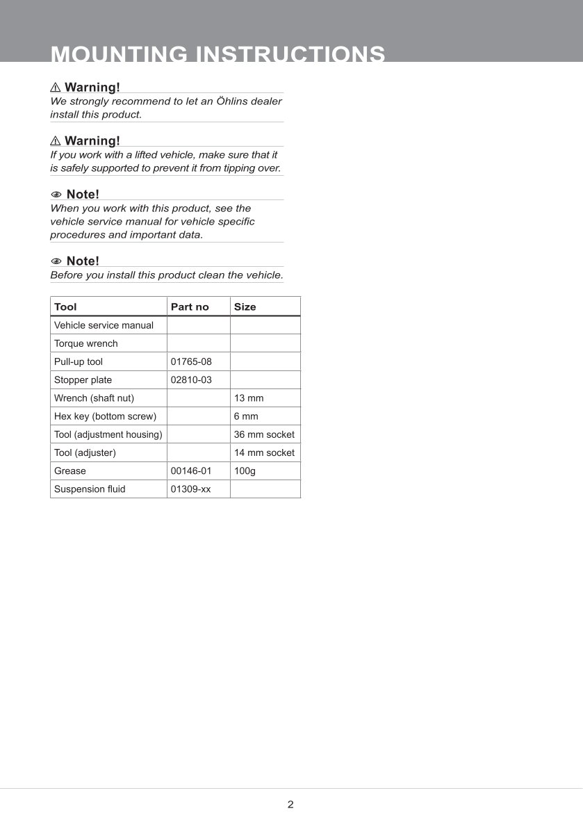 สปริงโช้คหน้า Ohlins FKS224 For Kawasaki Ninja 400 2018-2023