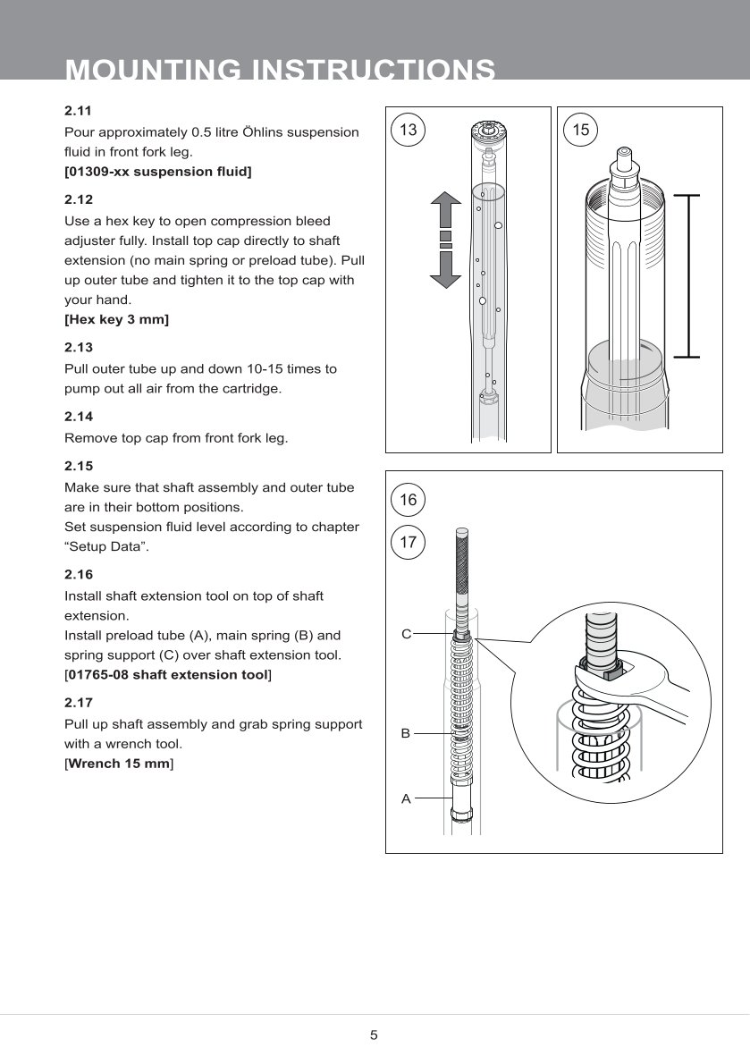 สปริงโช้คหน้า Ohlins 21944-01 For Yamaha R3 2019-2024