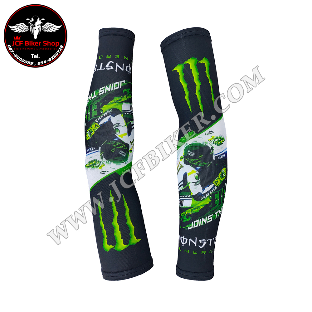 ปลอกแขน Monster สีดำลายขับรถมอไซค์