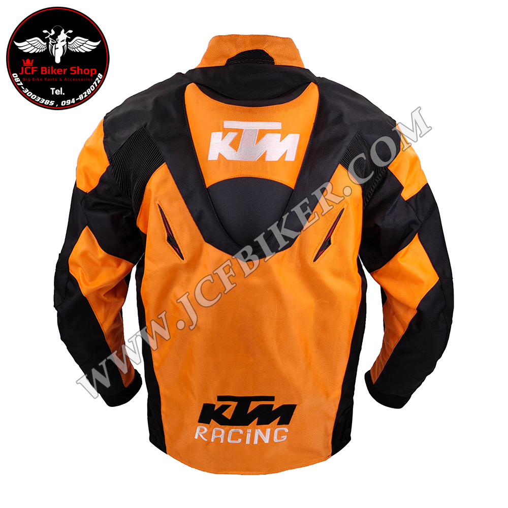 เสื้อการ์ด เสื้อการ์ดมอเตอร์ไซค์ Racing KTM ผ้าคอร์ดูร่า(CORDORA)กันน้ำได้ในระดับหนึ่ง มีโหนกหลัง