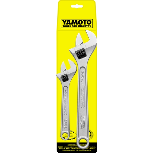 8"/12" SATIN-CHROME ADJUSTABLE WRENCH SET