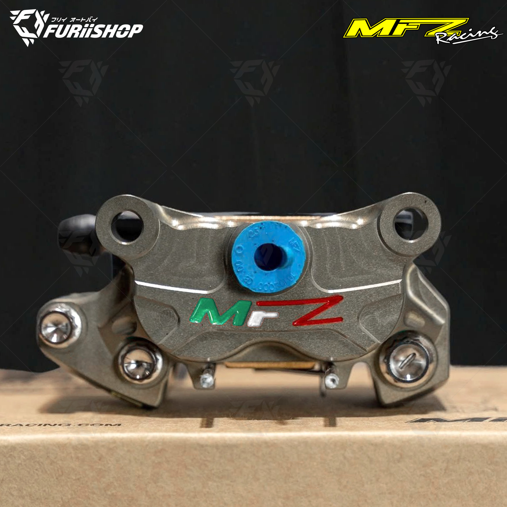 ปั๊มเบรกล่าง MFZ Racing รุ่น: Pinza Billet Logo สีธง Italy (สกรูสแตนเลส)