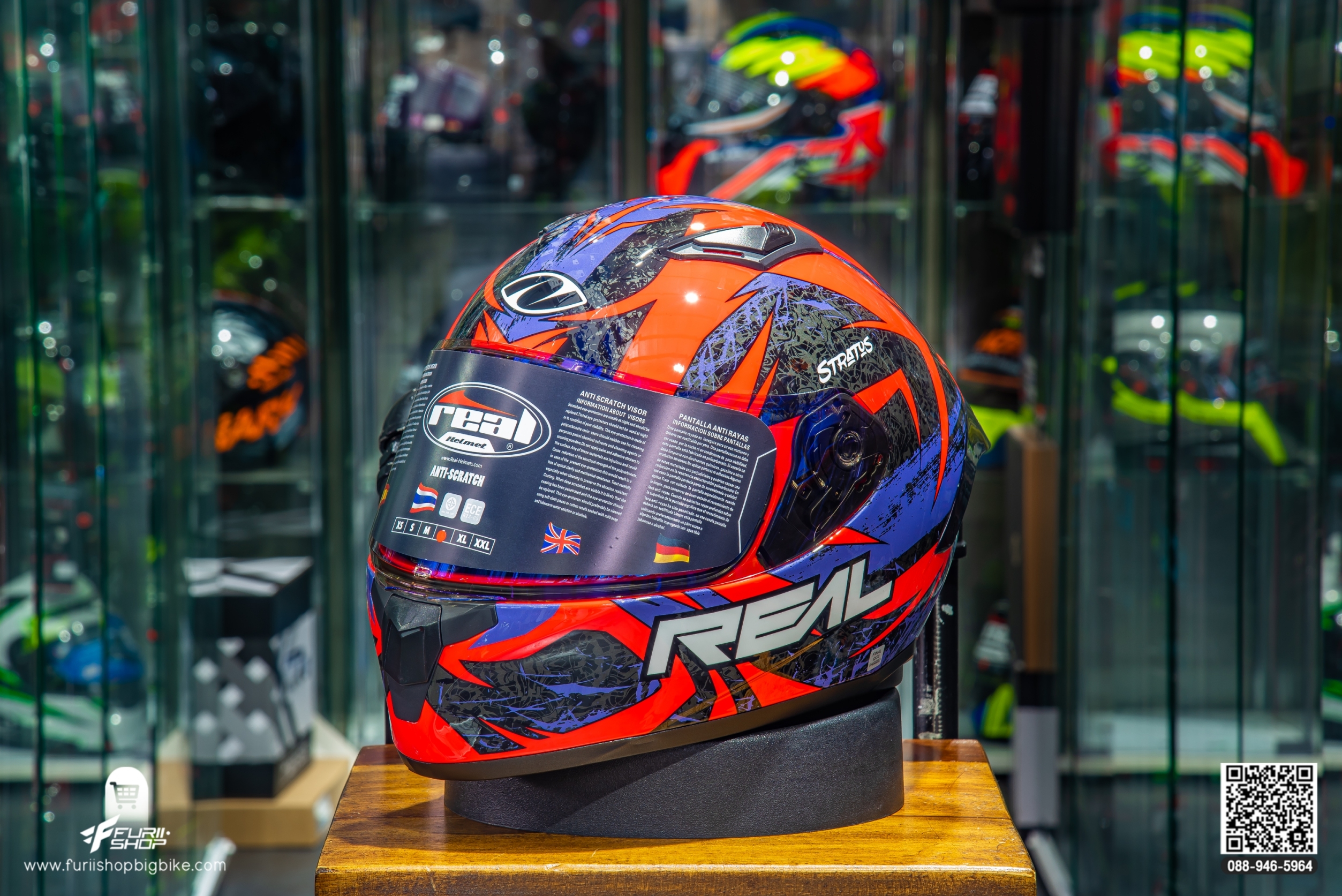 หมวกกันน็อค REAL RAPTOR STRATOS ดำ-แดง