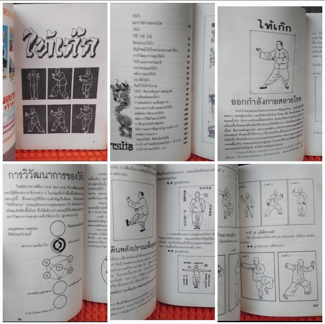 หนังสือสอน ไทเก๊ก ทุกเล่มมีทั้งทฤษฎีและปฏิบัติพร้อมภาพประกอบครับ สภาพดีทุกเล่ม