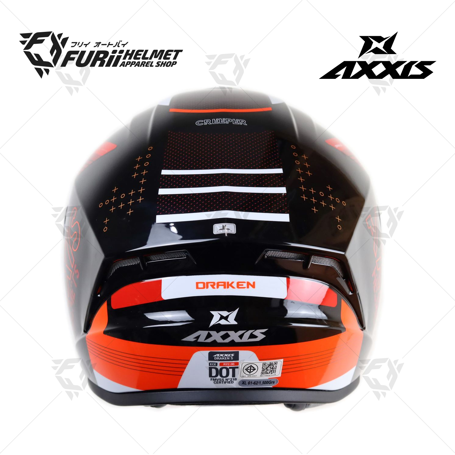 หมวกกันน็อคเต็มใบ AXXIS Draken S Creeper B5 Red (สีเงา)