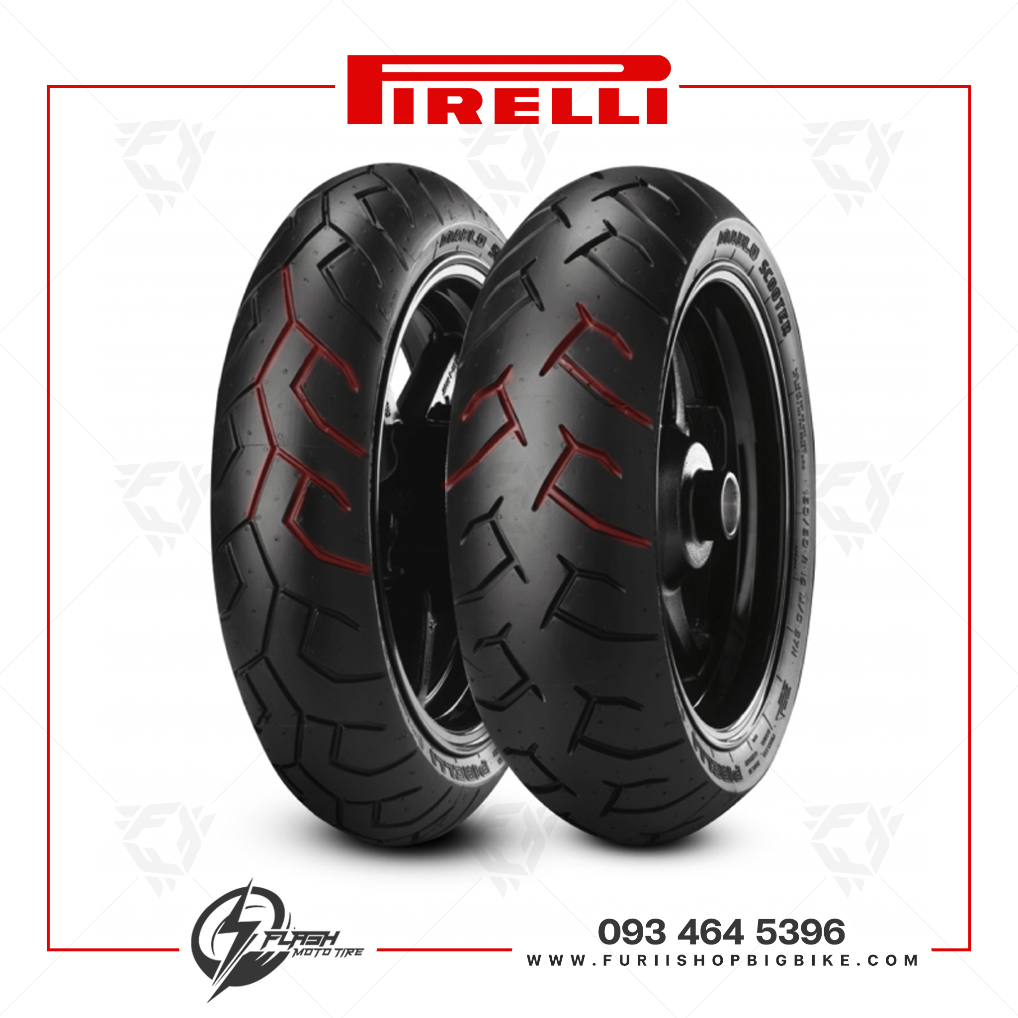 ยางมอเตอร์ไซค์ Pirelli Diablo Scooter : F 120/70-15 + R 140/70-14