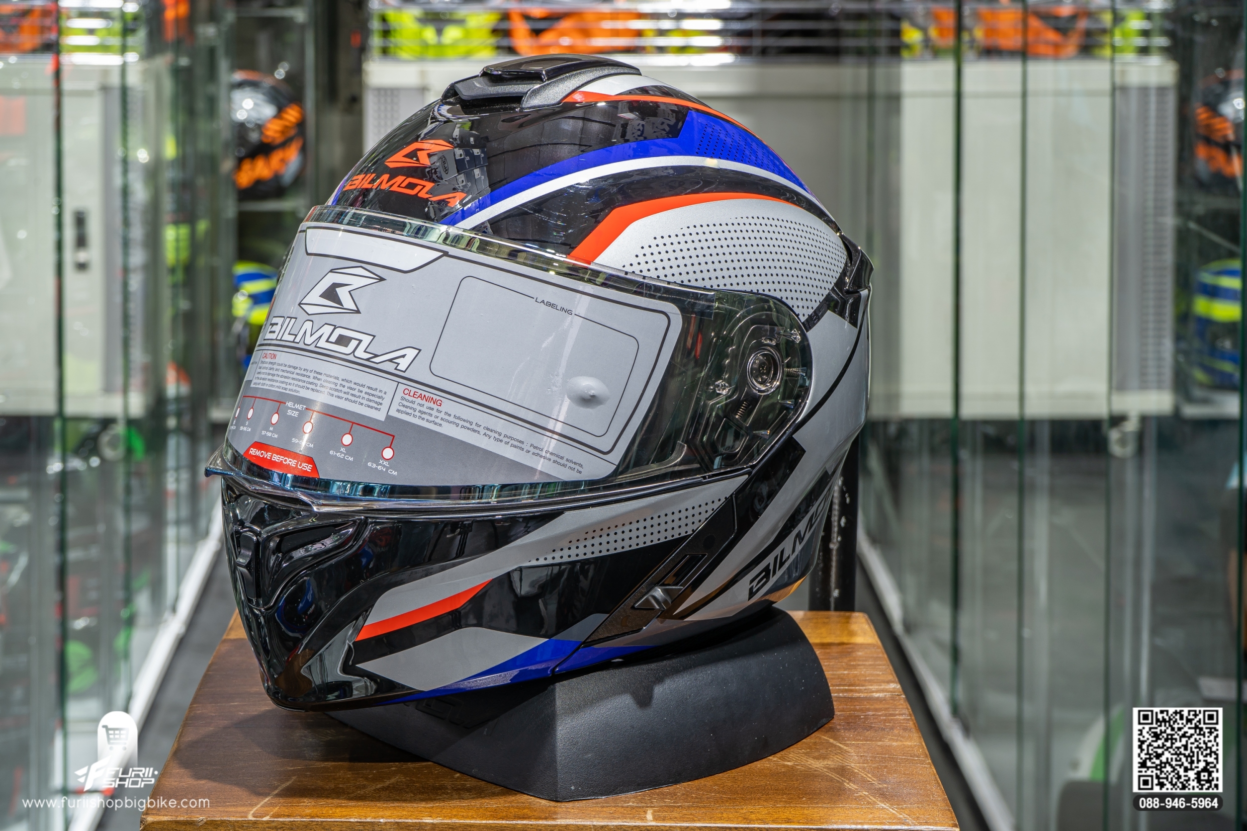 หมวกกันน็อค BIMOLA EXPLORER SX RED BLUE (GLOSSY)