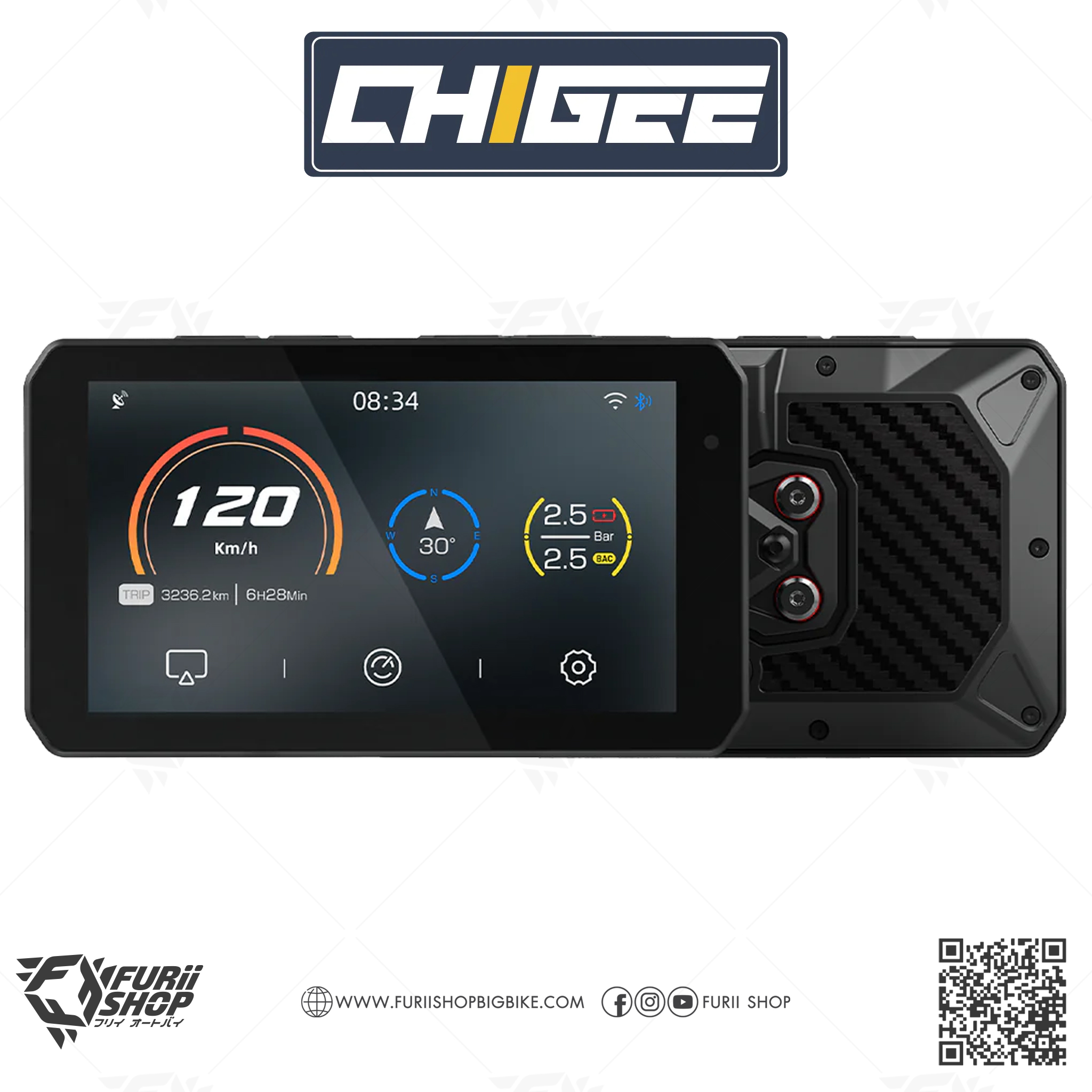 GPS นำทาง CHIGEE รุ่น AIO-5 Play Smart Display Ride Free Play Hard