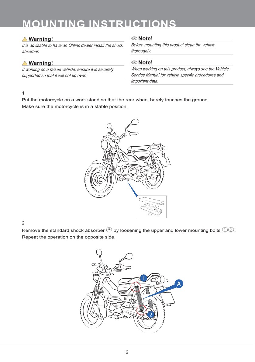 โช๊คหลังแต่ง Ohlins YA404 For Yamaha PG-1 ปี 2023-2024