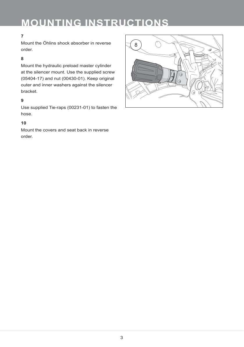โช๊คหลังแต่ง Ohlins YA819 For Yamaha Ténéré 700 Extreme ปี 2023-2024