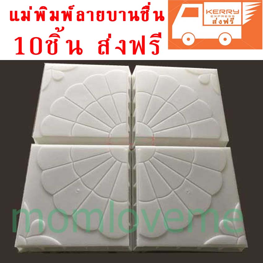 แม่พิมพ์บล็อคคอนกรีต ลายบานชื่น ขนาด 25x25x5 cm 10 ชิ้น