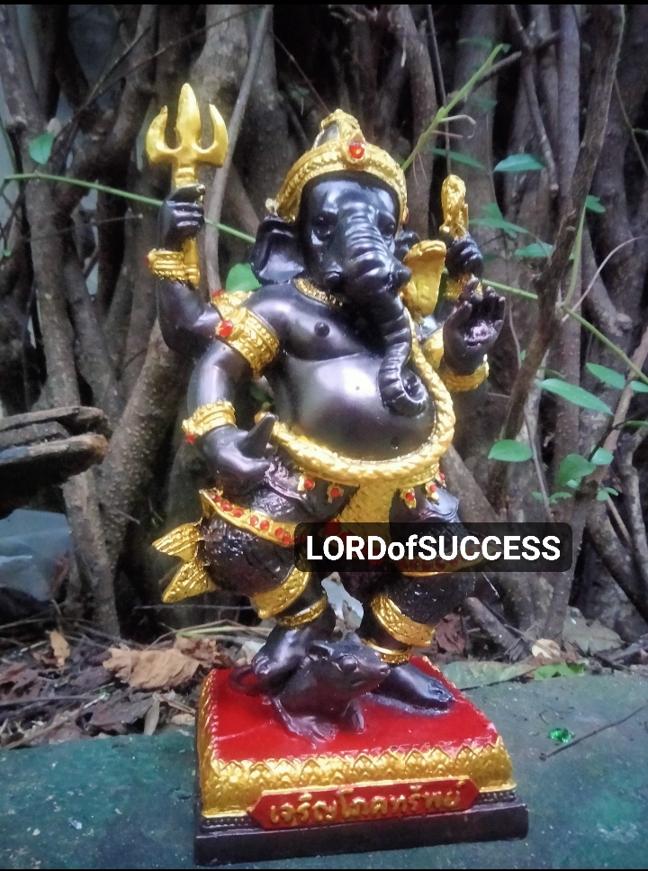 พระพิฆเนศ ปางประทานพร องค์สีดำแสดงถึงพลังความสำเร็จที่มากล้น สูง 10 นิ้ว