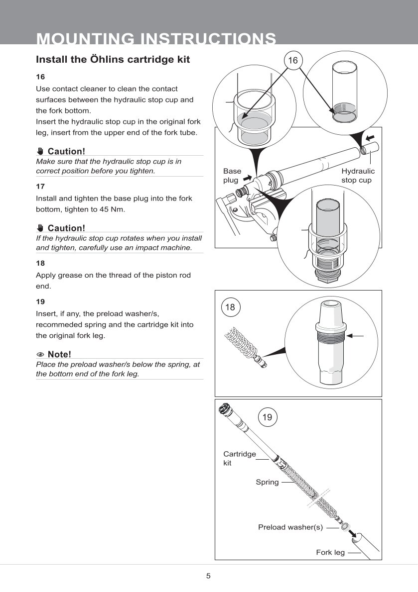 สปริงโช้คหน้า Ohlins FCX1201 For Husqvarna FC 250/350/450 2017-2020