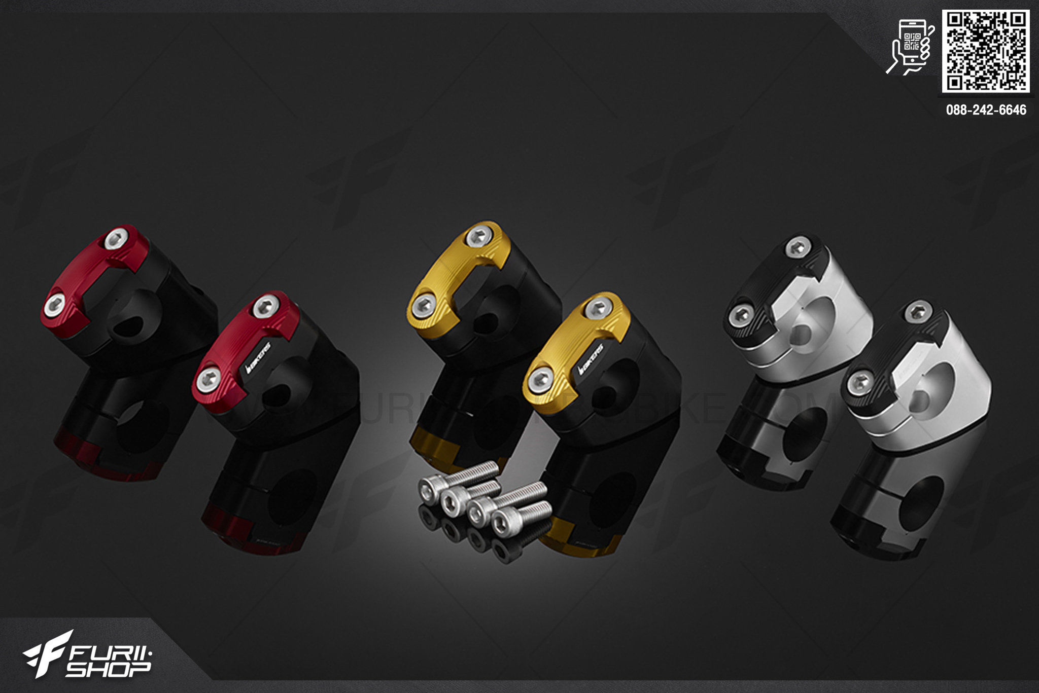 ตุ๊กตาแฮนด์อ้วน (Bar Clamp Set (used with BIKERS' FATBAR, 28.6mm)) Bikers ฮอนด้า Honda PCX 150 (2016-2017)