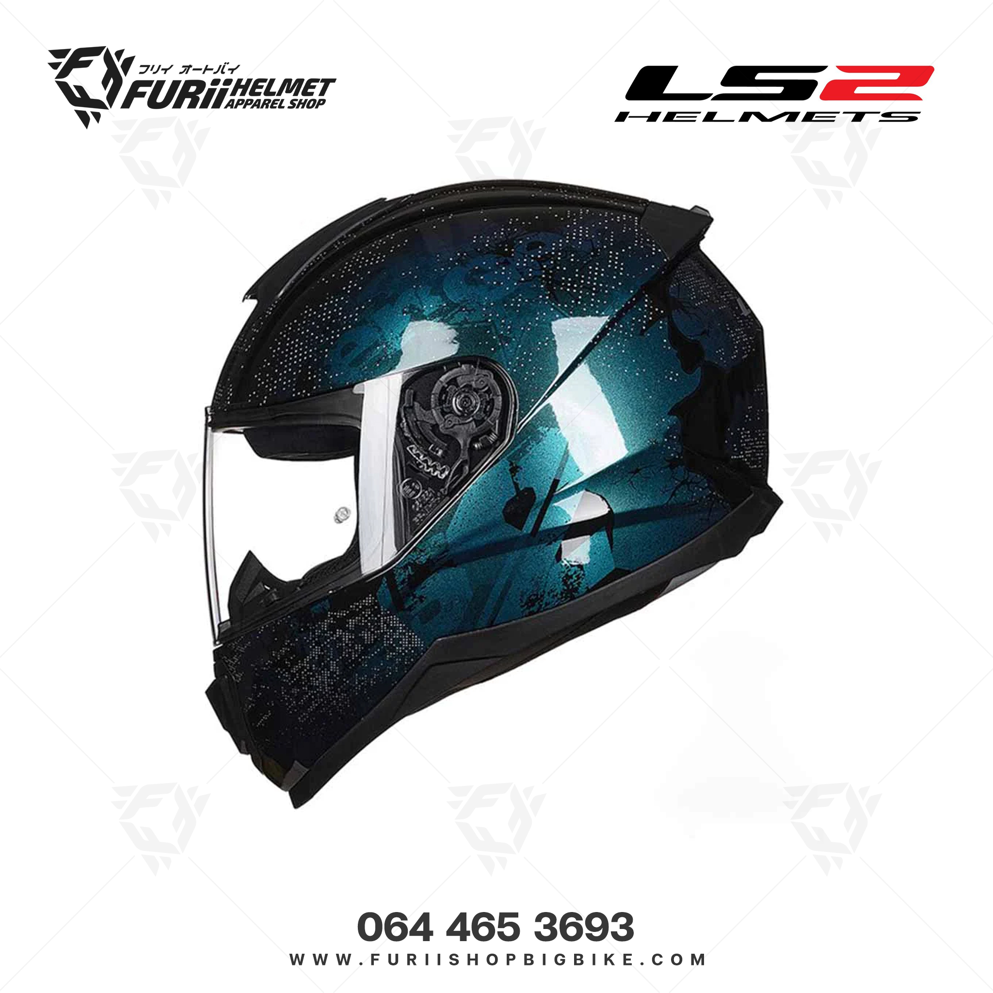 หมวกกันน็อค LS2 Helmet FF802 FLASH : POWER BLACK BLUE