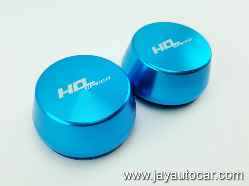 ฝาปิดดุมล้ออลูมิเนียมแต่งซิ่ง คู่หน้า งานกลึงCNC สีฟ้า สำหรับ รถกะบะตัวเตี้ย ISUZU DMAX , CHEVROLET COLORADO