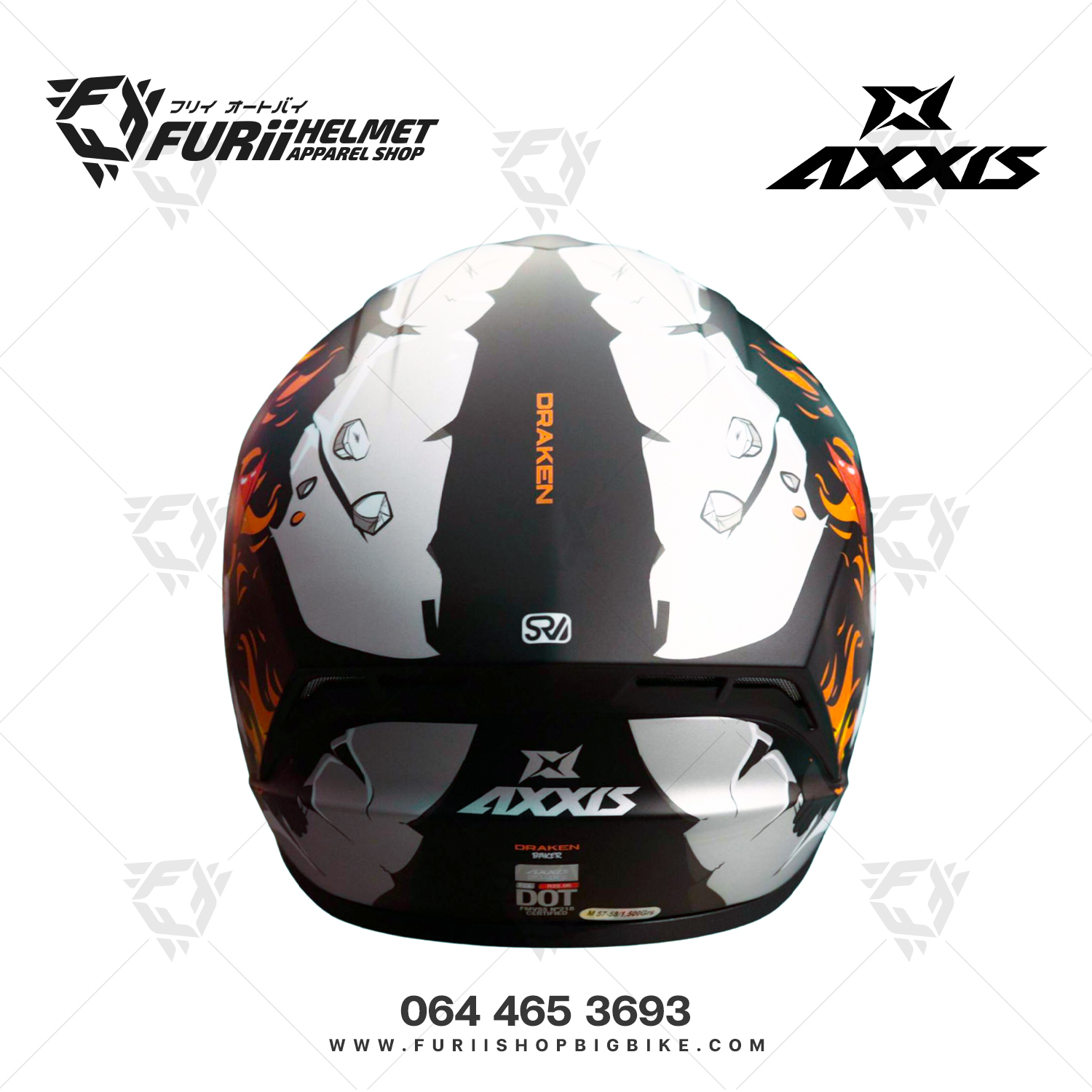 หมวกกันน็อคเต็มใบ AXXIS Draken S Baker A1 Black (สีเงา)