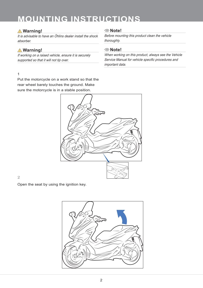 โช๊คหลังแต่ง Ohlins HO018 For Honda Forza 300 ปี 2018-2020