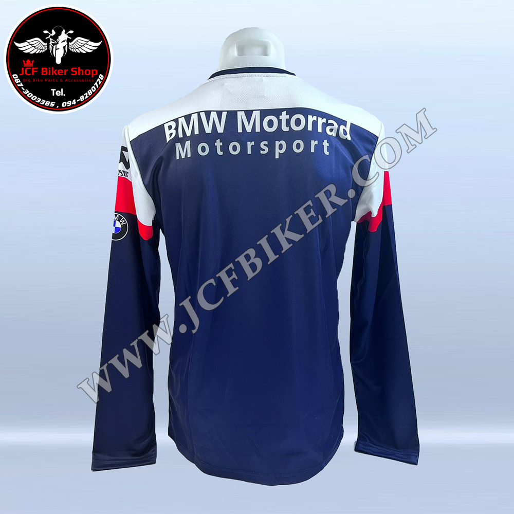เสื้อยืดขี่มอเตอร์ไซค์ เสื้อยืดมอเตอร์ไซค์ เสื้อแขนยาว BMW T-01L ผ้าแห้งเร็ว ผ้าไมโคไฟเบอร์มีประสิทธิภาพซับเหงื่อสูงไม่เหนียวติดตัว