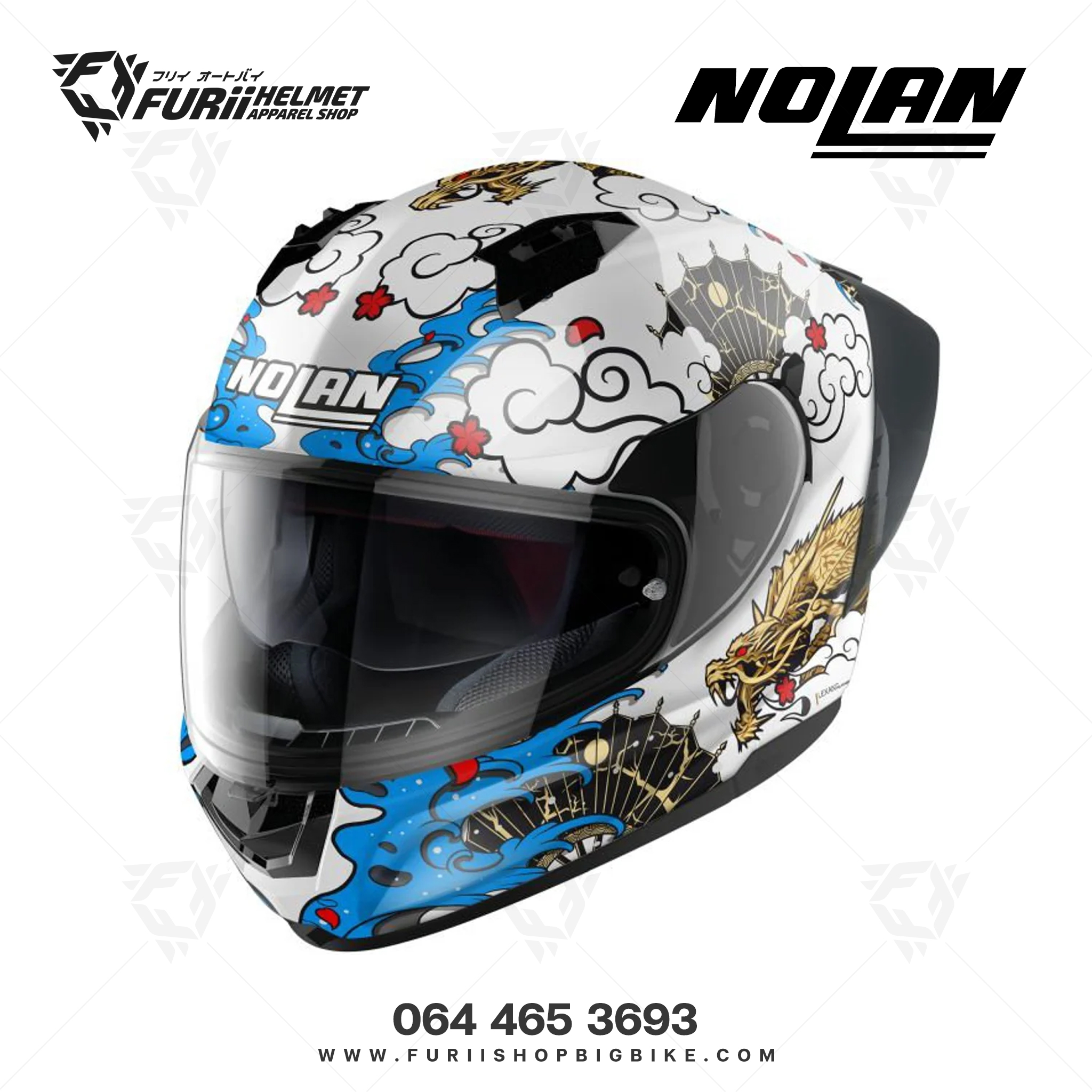 หมวกกันน็อคเต็มใบ NOLAN Wyvern Metetal White Multicolor (25)