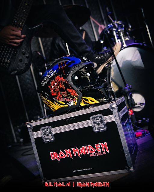 หมวกกันน็อคเต็มใบ Bilmola รุ่น SPIKER Iron Maiden LIMITED EDITION The Number of The Beast Blue