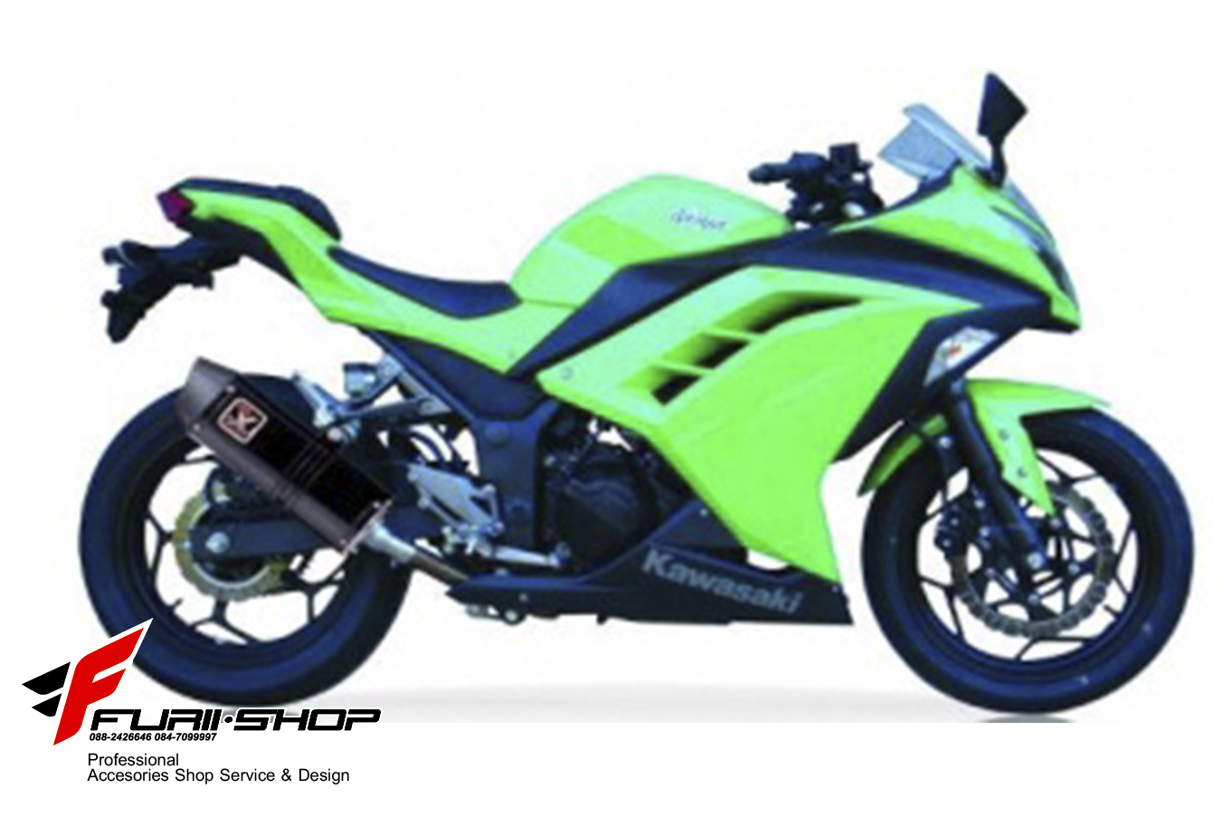 ท่อไอเสียมอเตอร์ไซค์ IXIL XOVS สำหรับรุ่น NINJA300-Z300 SLIP-ON