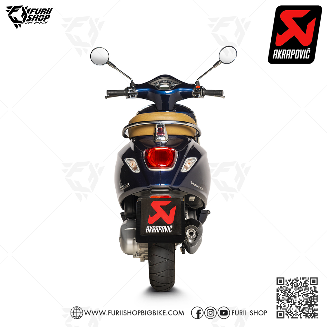 ท่อแต่ง Akrapovic Slip on Black Catalytic : for Vespa LX 125/150 3V 2022