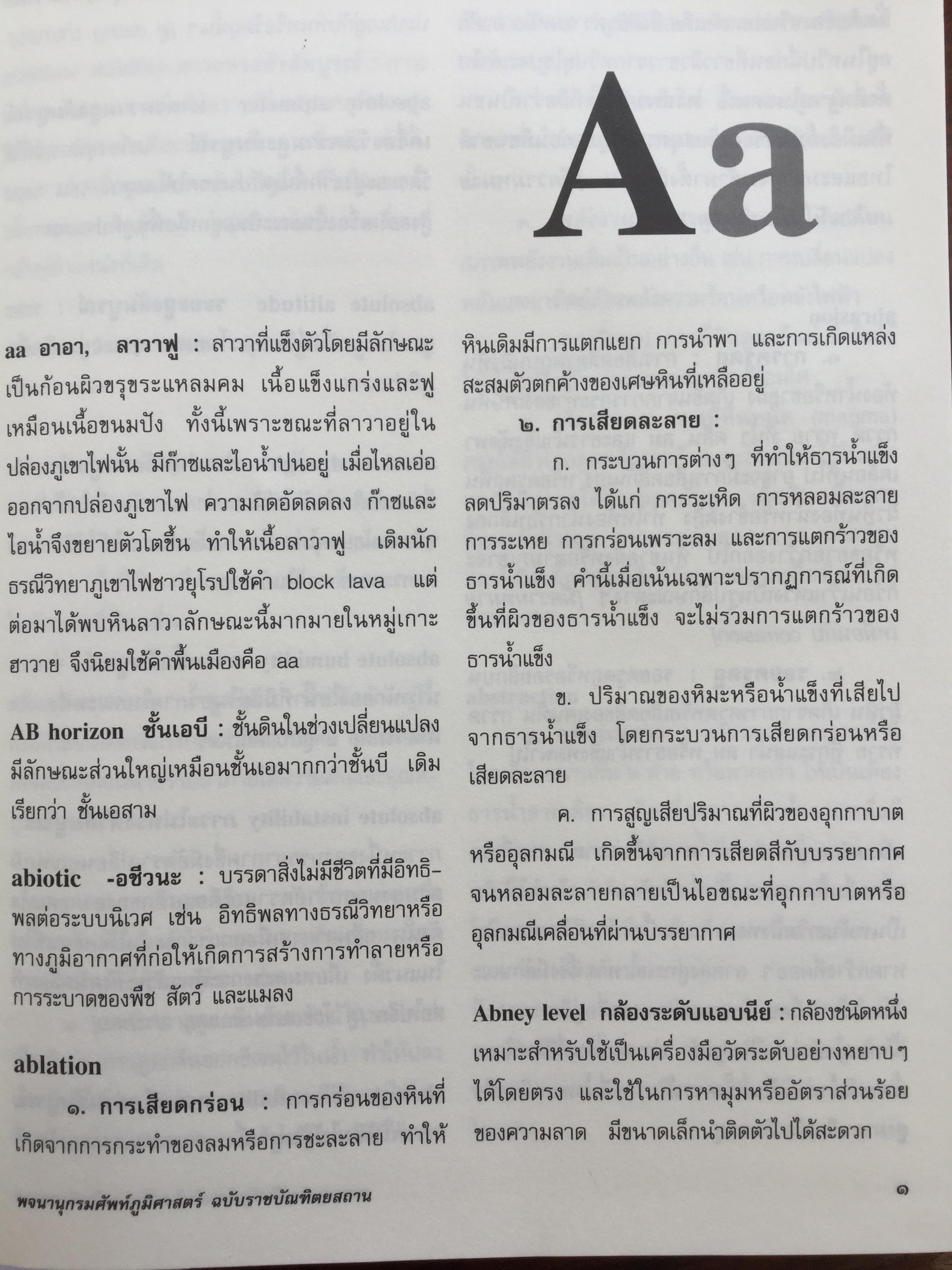 พจนานุกรม ศัพท์ภูมิศาสตร์. ฉบับราชบัณฑิตยสถาน. พิมพ์ครั้งที่ 4 (แก้ไขเพิ่มเติม) 9,500 กรัม