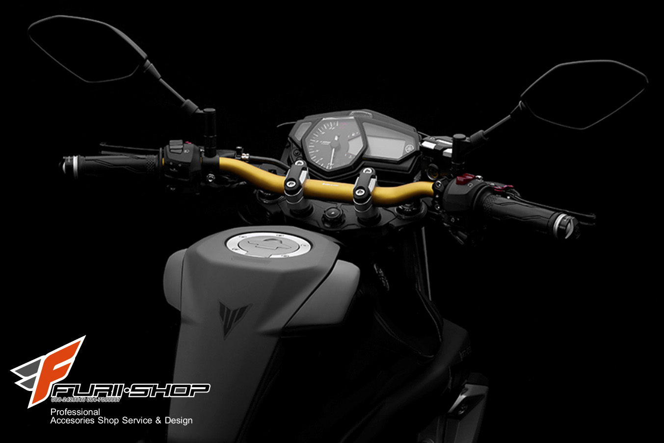 แฮนด์บาร์ BIKERS FOR YAMAHA MT03 แฮนด์มอร์เตอร์ไซค์ แฮนด์บิ๊กไบค์ handlebar แฮนด์บาร์ แฮนด์ไบเกอร์ Handbigker