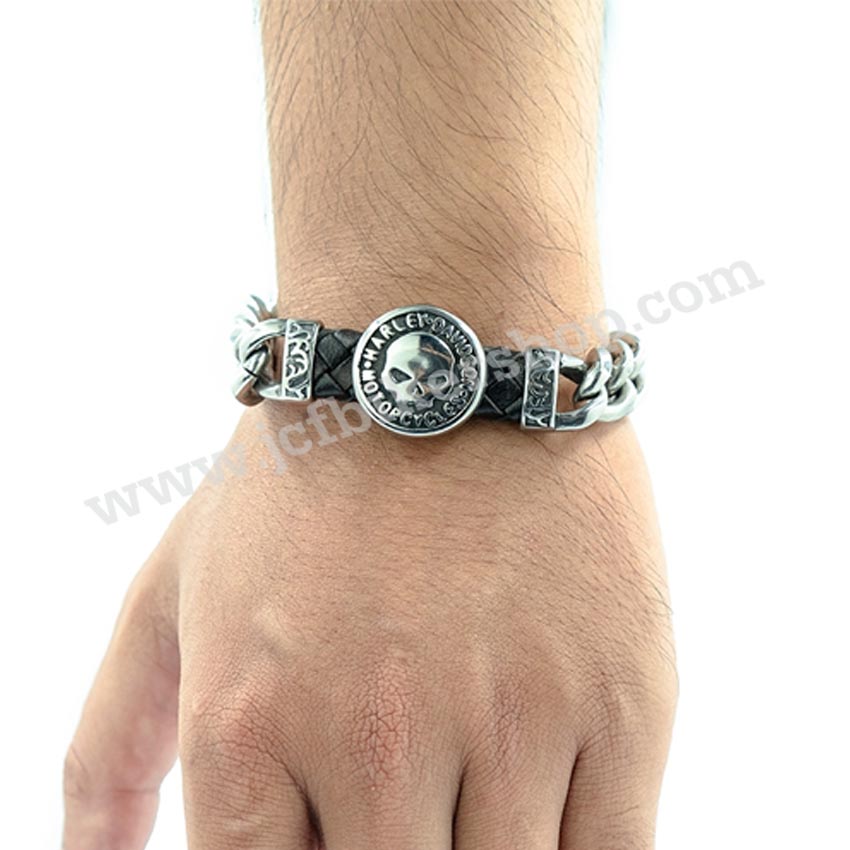 สร้อยข้อมือ H-D รูปหัวกะโหลกกลม