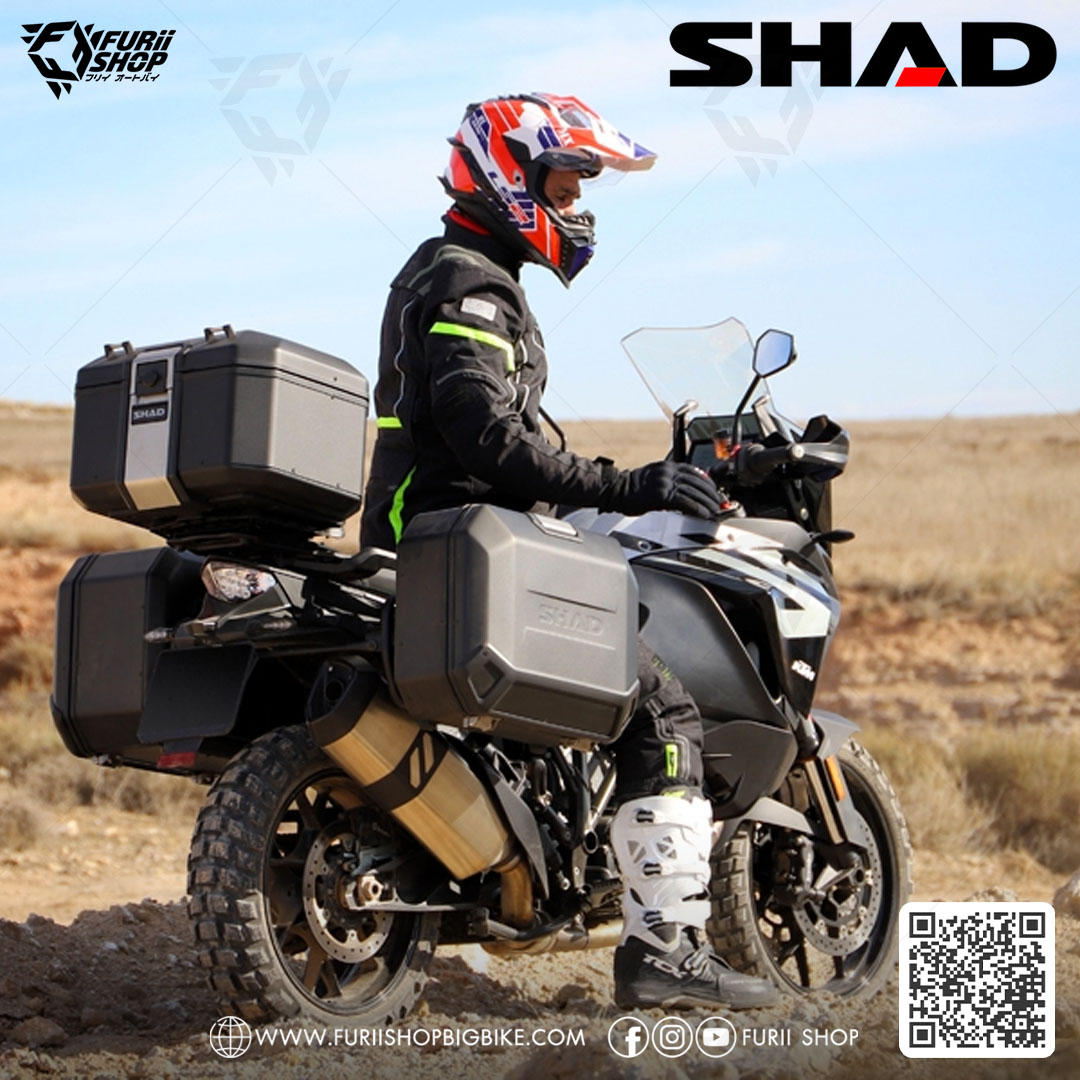 กล่องข้าง SHAD TR36R (ขวา) Black ขนาด 36 ลิตร (ไม่สามารถเก็บหมวกกันน็อคได้) มีตาข่าย และ ชุดกุญแจกล่อง 3 ใบ