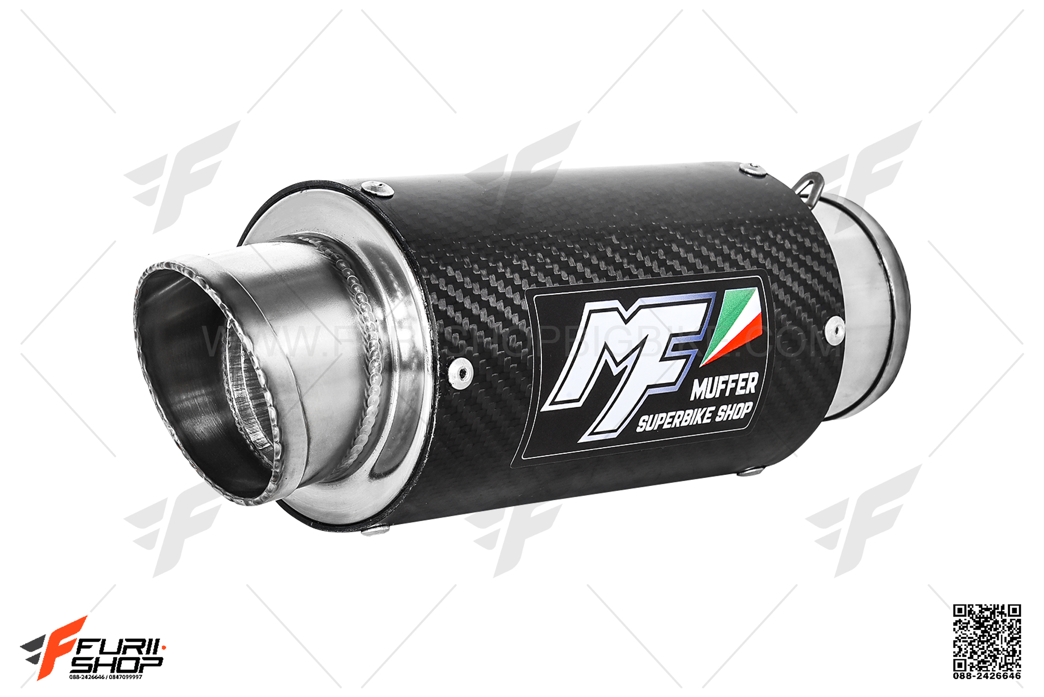 ท่อมอเตอร์ไซค์ MF MUFFER SS 2.5" SLIP-ON ท่อแต่ง ท่อสูตร ท่อบิ๊กไบค์ ท่อBigbike ท่อไอเสีย
