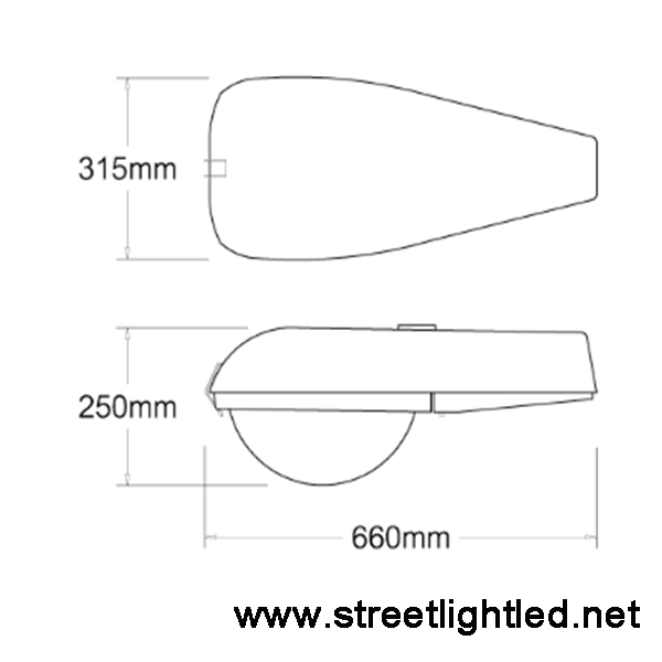 โคมไฟถนนLED หลังเต่า อลูมิเนียม E40