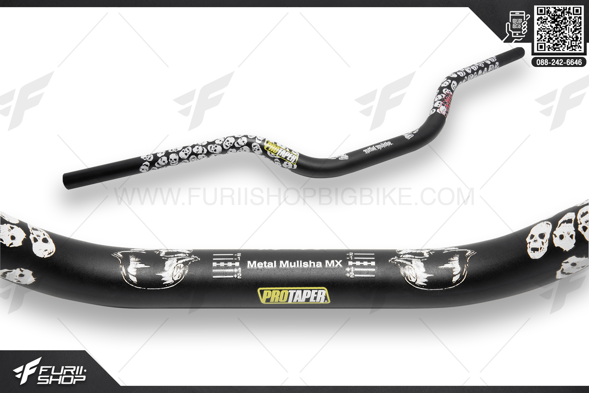 แฮนด์บาร์อ้วน PROTAPER ลายหัวกระโหลก แฮนด์มอร์เตอร์ไซค์ แฮนด์บิ๊กไบค์ handlebar แฮนด์บาร์