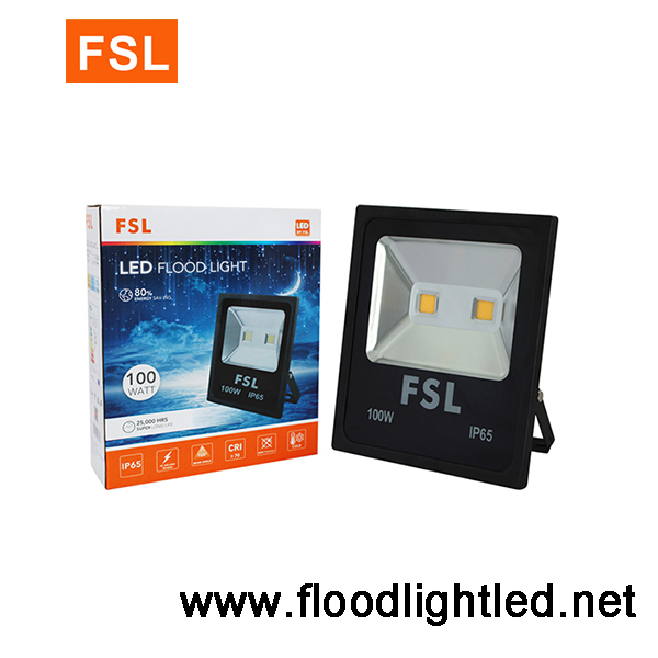 สปอร์ตไลท์ LED 100w ยี่ห้อ FSL (แสงส้ม)